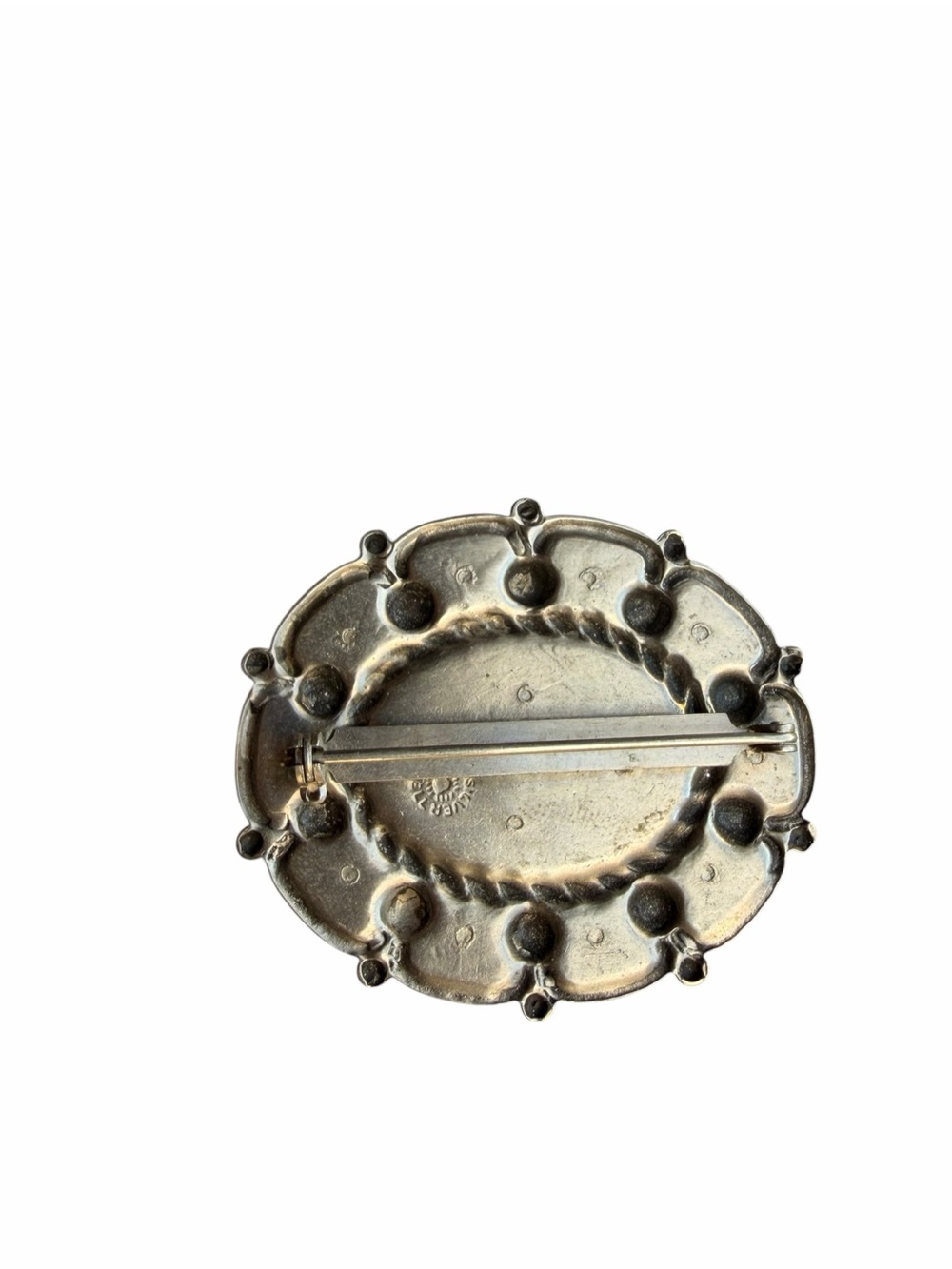 Bell Trading Post Sterling Silver Turquoise Brooch Pin Mid Century - Picture 3 of 5